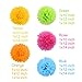 Livder Paper Flowers Bright Colorful Tissue Paper Pom Poms for Party Birthday Wedding Christmas Festive Decorations, 15 Pieces of 10, 12, 14 Inch