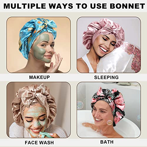 Satin Bonnet Silk Hair Bonnets for Women Curly Hair Wrap for