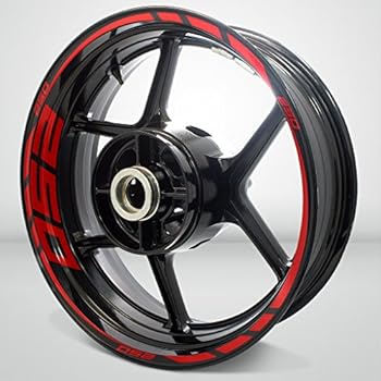 Gloss Red Motorcycle Rim Wheel Decal Accessory Sticker for Kawasaki Ninja 250