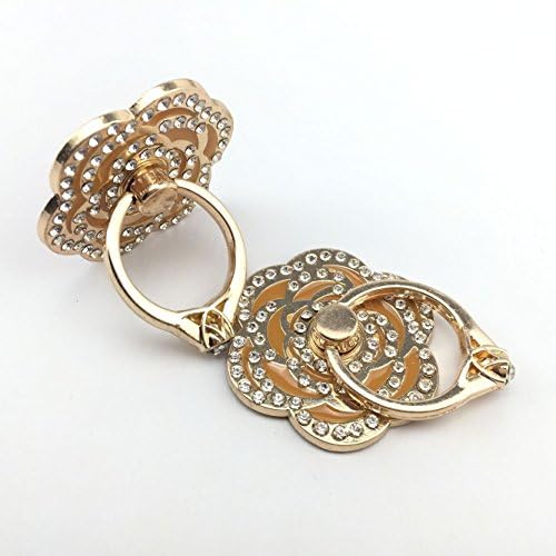 MI-PRO 2 PECS! The Rose Design Fully Jewelled Diamond Bunker Ring Stand Holder for iPhone 6 6S 6 PLUS 5 5G SAMSUNG iPad HTC Nokia All Cell Phones (RING!ORANGE)