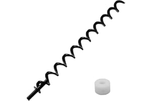 COMVIEE 19 1/2" Auger Shaft Screw Replacement Parts for Pit Boss 820 Series Pellet Grills, Auger Flighting Shaft & Auger Motor Bushing for Pit Boss 820D 820D3 820S 820SC 820FB 820XL, Replace Part 74070