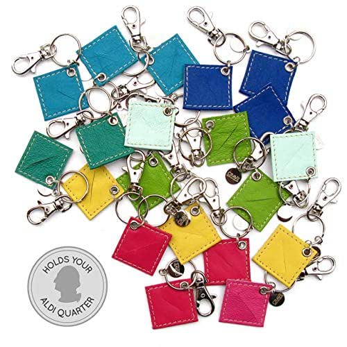 Quarter Keeper Leather Aldi Keychain Shopping Cart Key