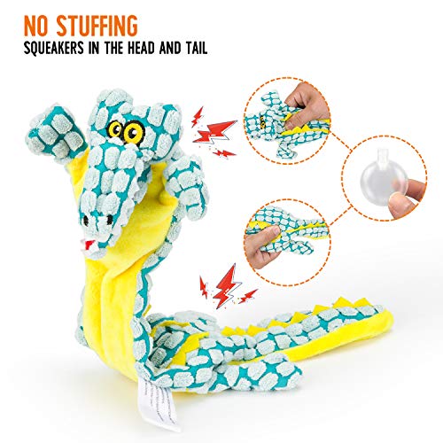 Dog Squeaky Toys No Stuffing, Pet Crinkle Dog Toy with Durable Double