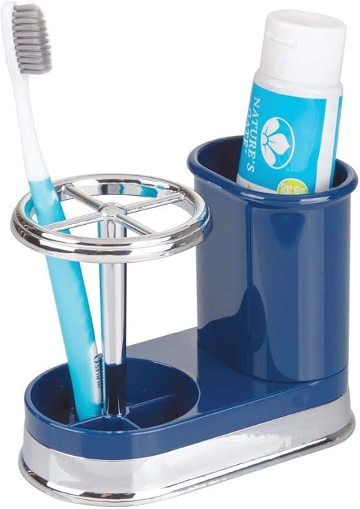 mDesign Decorative Bathroom Dental Storage Organizer Holder