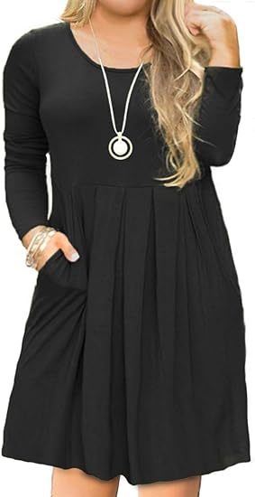 plus size long sleeve swing dress