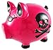 Pink Pirate Pig Black Skull & Crossbones Piggy Bank