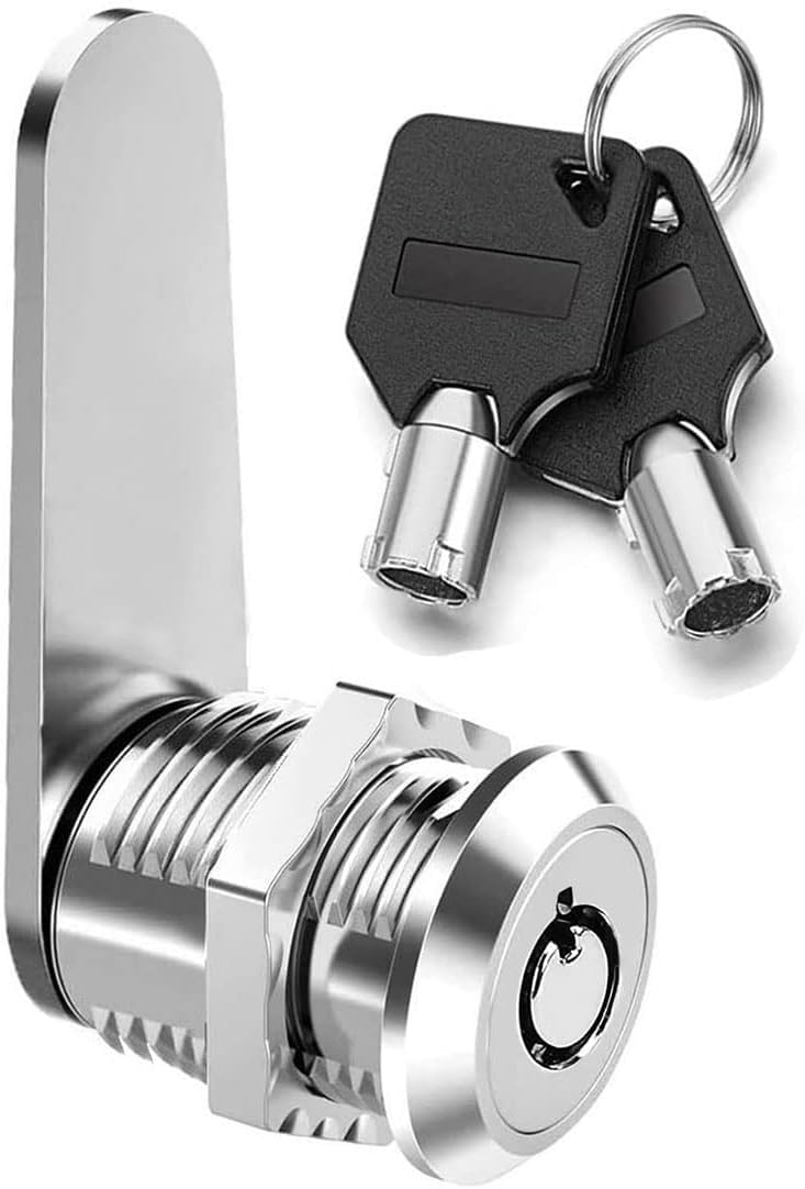 Litensh Thread Tubular Cam Lock with Keys Different, Lock for RV Storage Mailbox Toolbox Cabinet Letter Box Door Drawer Cupboard Locks 25MM