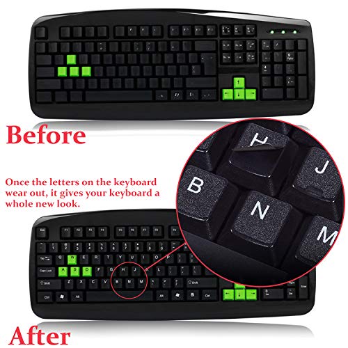 2PCS Pack Transparent Arabic Keyboard Stickers, Arabic Keyboard Replacement Sticker with Transparent Background and Blue Lettering for Computer Notebook Laptop Desktop Keyboards