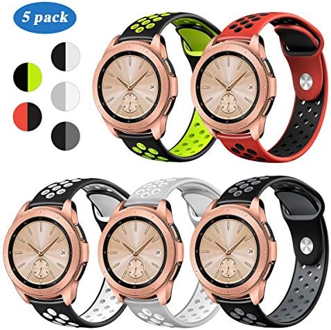 Compatible Samsung Galaxy Watch (42mm) Band/Galaxy Watch Active (40mm) Bands,Valband Soft Silicone 20mm Watch Band Replacement Sport Strap Wristband for Women Men