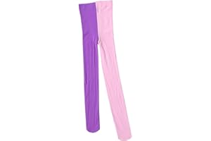 MUCKLILY Asymmetrical Color Block Women’s Leg Warmers and Cotton Knee Socks Mid-calf Socks in Purple and Pink Novelty for Val