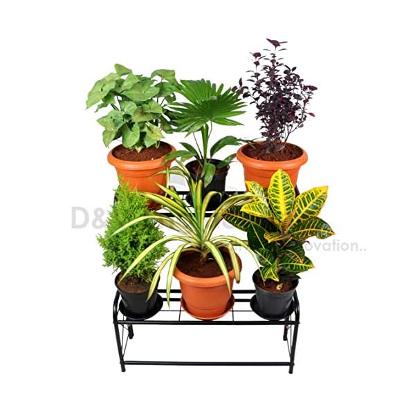 D&V ENGINEERING - Creative in innovation Metal 2 Tier Step Type Plant Stand, Black, 26 inch, 1 Piece - Image 3