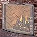 UniFlame, S-1613, Single Panel Curved Pewter Finish Fireplace Screen