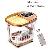 Foot Spa Massage with Motorized Tai Ji Massage - Remote Control & 4 Pro-Set Program - Time Setting, Surfing & Heating, Auto-Massage, Bubble Oxygen Ozone Sterilization