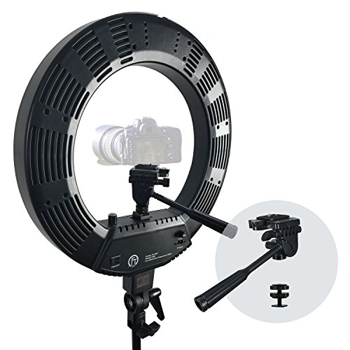 LimoStudio-Diameter-LED-Ring-Light-with-Heavy-Duty-Tripod-Stand-14-inch-Standard-Hot-Shoe-Mount-Adapter-Holder-for-Professional-at-Home-Beauty-Shoots-AGG1451V2-AGG2405V2