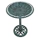 Nova Microdermabrasion 28 Inch Height Pedestal Bird Bath - Antique Green Resin Birdbath for Vintage Decoration in Outdoor Garden Courtyard