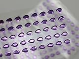 6x4mm Purple Stick On Teardrop Gems For Cards And Invitations - 50/SHT