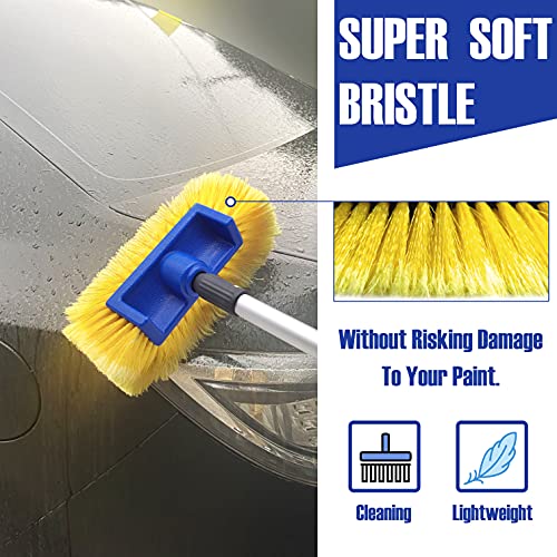 Car Wash Brush with Long Handle 10 Inches Soft Bristle Head and 60