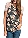 CEASIKERY Women's Blouse 3/4 Sleeve Floral Print T-Shirt Comfy Casual Tops For Women,Short Sleeve Floral 002,(US 8-10) Medium