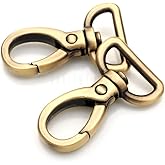 CRAFTMEMORE 4 PCS 3/4 Inch Swivel Push Gate Snap Hooks Lobster Claw Metal Clasps for Keychain Purse Making Accessories VT136 (Brushed Brass)