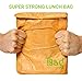 Reusable Lunch Bag Brown Paper Lunch Bag Box Sack Insulated – Retro Paper Bag Durable Thermal Bento Cooler Leak Prompting Picnic Container with Magnetic Closure Kids Adults
