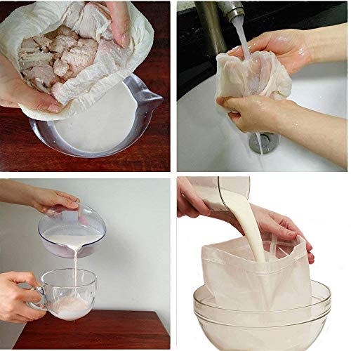 Cheesecloth Bag, 4 Packs Nut Milk Strainer,Cold Brew Bag,100 Organic