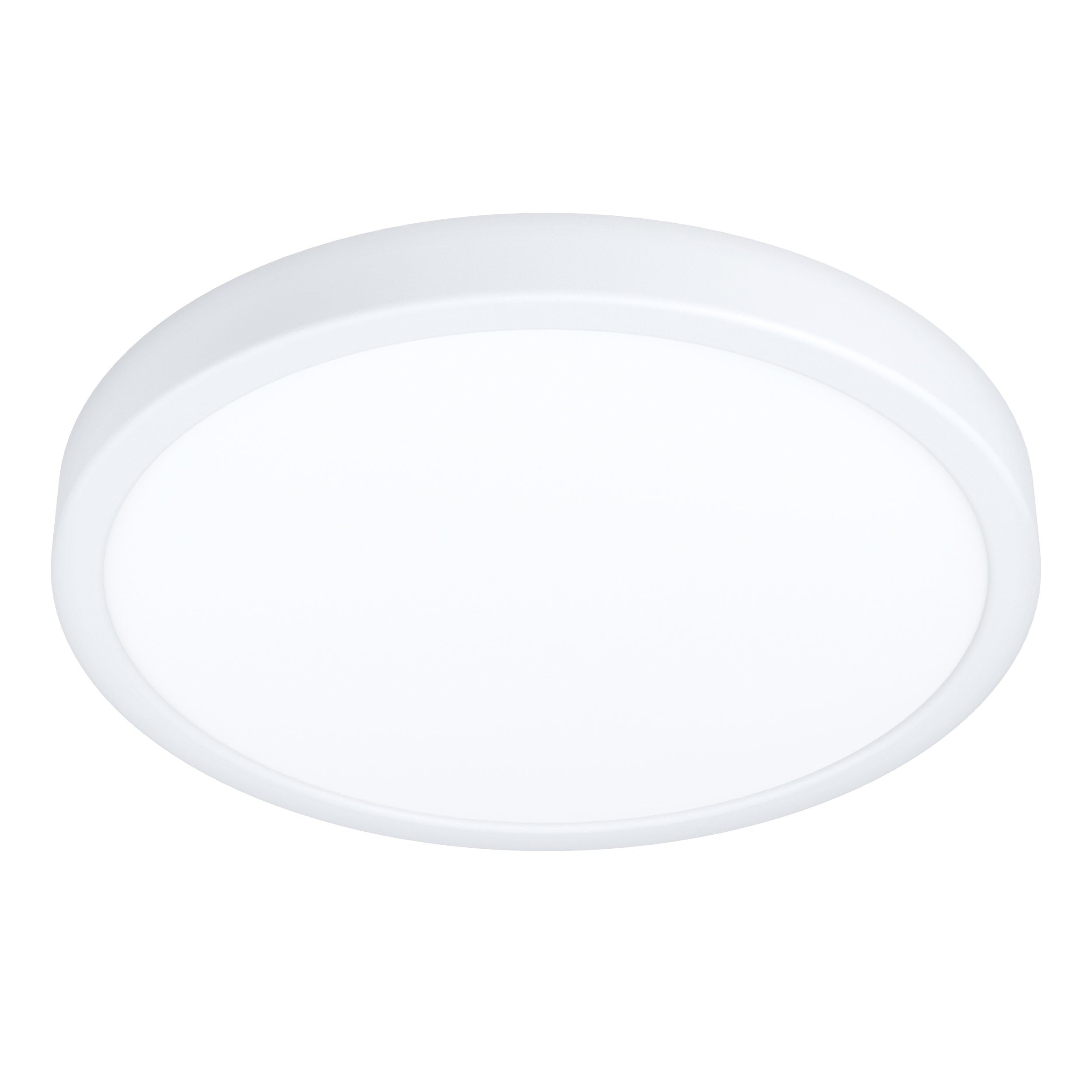 Eglo LED Flush Ceiling Light Fueva 5, Ø 11 inches, Round Bathroom Lighting Made of White Metal and Plastic, Neutral White lamp, IP44
