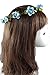 Floral Fall Boho Headband Flower Crown Festival Wedding Beach Hair Wreath F-01 (Blue)