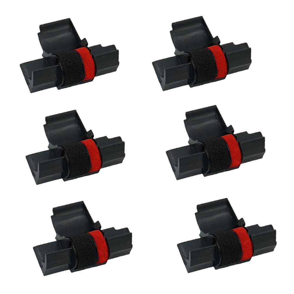 Printerfield 6 Pack Ribbon Ink Roller for IR-40T Cash Register Calculator Printer-Black/Red