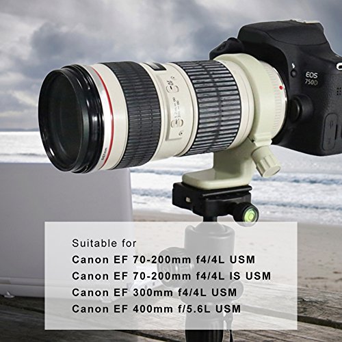 Mugast Metal Tripod Collar Mount Ring, Lens Collar Replacement Foot Tripod Mount Ring for Canon EF 70-200mm f4/4L, is and USM/EF 300mm f4/4L USM/EF 400mm f/5.6L USM