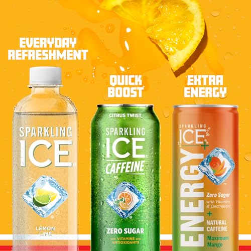 SPARKLING ICE CAFFEINE CITRUS TWIST SPARKLING WATER WITH CAFFEINE, ZERO SUGAR, WITH ANTIOXIDANTS AND VITAMINS,16 FL OZ CANS (PACK OF 12)