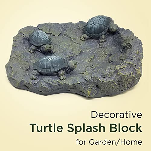 Downspout Splash Block SAGEFINDS Turtle Splash Block - 15x12 Inch Stone ...