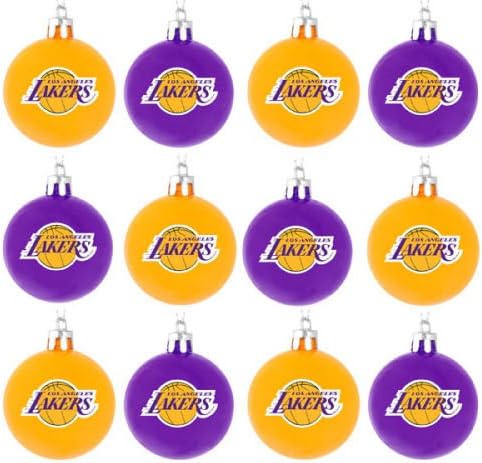 Amazon Com Foco Nba Los Angeles Lakers 12 Pack Ball Hanging Tree Holiday Ornament Set12 Pack Ball Hanging Tree Holiday Ornament Set Team Color One Size Christmas Ball Ornaments Sports Outdoors