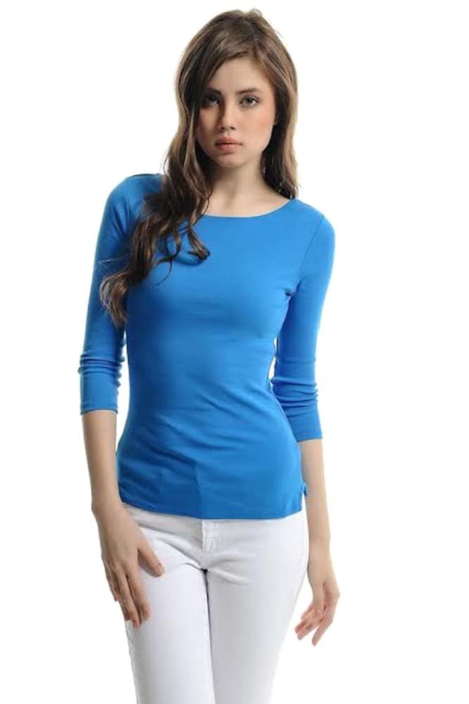 Buy ELEGANCE1234 Elegance Women`s Plain Long Sleeve TShirt Crew Neck