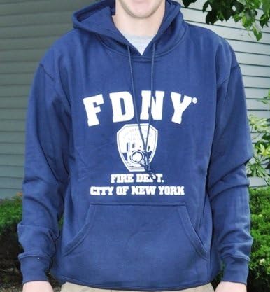 Officially Licensed FDNY Navy Hooded Sweatshirt - X-Large