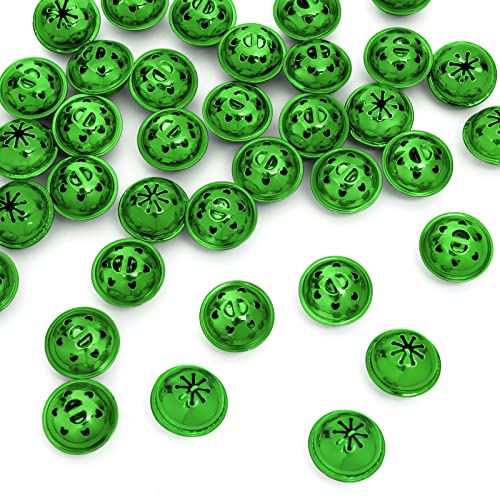 MCPINKY Jingle Bells, Metal Craft Bells Bulk DIY Bells for Christmas Festival Decoration Home Decoration, 24PCS, 1 Inch in Diameter, Green