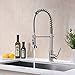 Stainless Steel Spring Pull Down Kitchen Sink Faucets Brushed Nickel