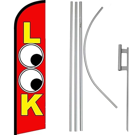 Amazon Com Mws Look Red With Eyes Windless Banner Flag 16