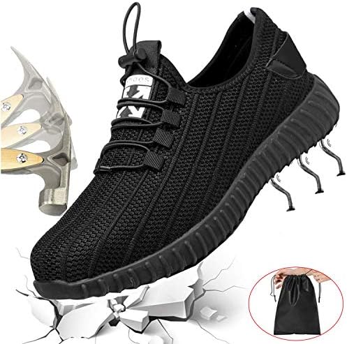 Getch Steel Toe Work Safety Shoes Mens Womens, PPTA Puncture Proof, Flyknit Lightweight Sport Sneakers, Non-Slip Casual Breathable Protection Footwear