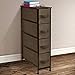 Sorbus Narrow Dresser Tower with 4 Drawers - Vertical Storage for Bedroom, Bathroom, Laundry, Closets, and More, Steel Frame, Wood Top, Easy Pull Fabric Bins (Brown)
