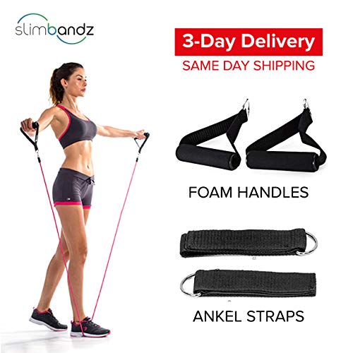 Resistance Bands Set for Workout Bands, Full Kit of Exercise Bands, 11 Piece Includes Door Anchor, Handles, Carrying Bag, and Ankle Straps.