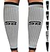 SB SOX Compression Calf Sleeves (20-30mmHg) for Men & Women - Perfect Option to Our Compression Socks - For Running, Shin Splint, Medical, Travel, Nursing, Cycling, and Leg Pain (Gray/Black, X-Large)