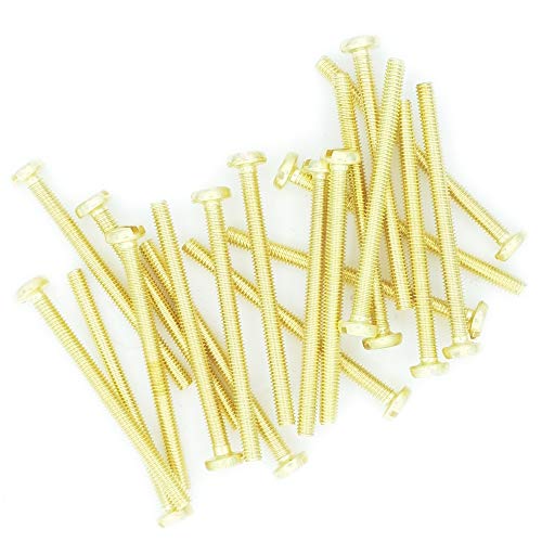 M6 x 25 (6mm x 25mm) Slot Pan Machine Screw (Bolt) - Brass (Pack of 20)