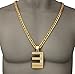Grenf Fashion Trendy 18k Gold Silver Plated Mens Rhinestone Emoji 3 Cz Letter E Hip-hop Eminem Necklace with 3mm 31