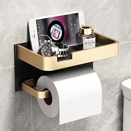 DAYONG Toilet Paper Holder with Shelf.Aluminum Metal Wall Mounted