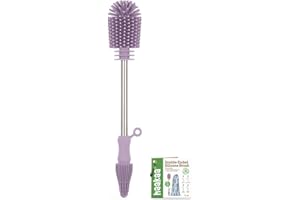 haakaa Cleaning Brush Silicone Bottle Brush Double-Ended Soft Silicone Bristles for Breast Pumps, Breast Milk Collectors, Bab