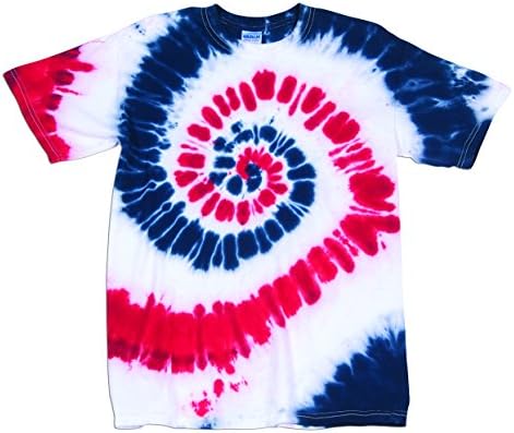 Rainbow Swirly Multi-Spiral Unisex Adult Tie Dye T-Shirt Tee