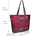 ZMSnow Designer PU Leather Tote Handbag Shoulder Mix Color Bag for Women Girl Work School(ZMS-NB-105,Winered)