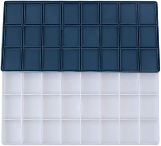 EXCEART Caja de Paleta de Acuarela Caja de Lata 24 Rejillas Caja de Pintura Hermética Anti