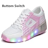Kids Light Up Single Wheels Roller Skates Shoes Sneakers