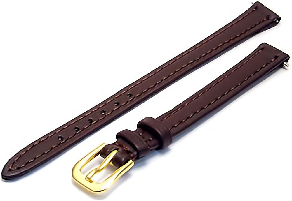 Ladies Soft Genuine Leather XL Extra Long Watch Strap Band 10mm Brown